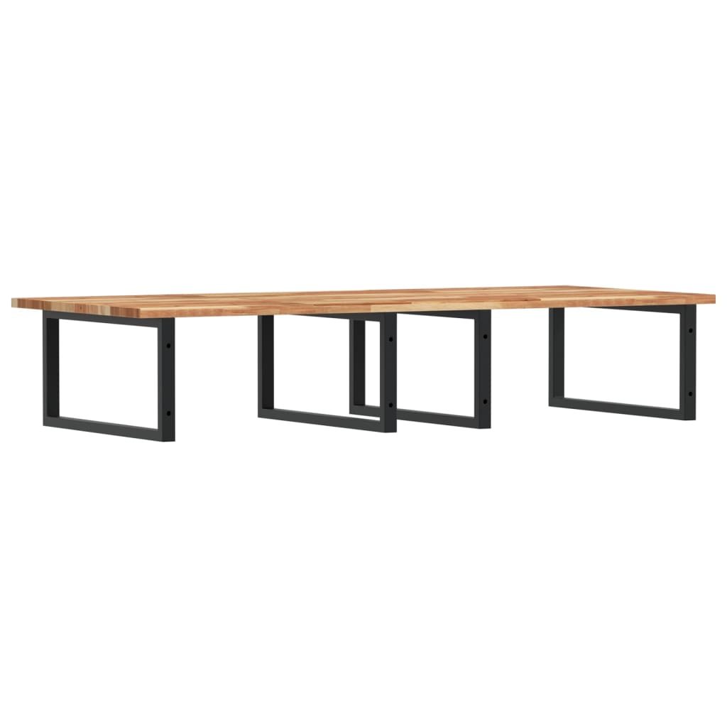 vidaXL Basin Shelf Wall Mounted Steel and Solid Wood Acacia 6