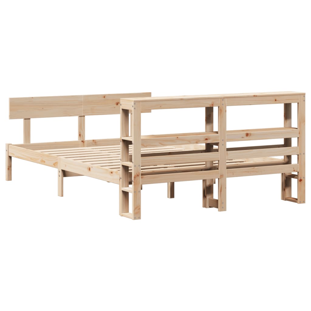 vidaXL Bed Frame without Mattress 140x200 cm Solid Wood Pine 6