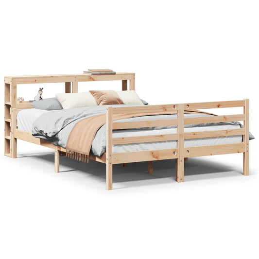 vidaXL Bed Frame with Headboard without Mattress 140x200 cm 2