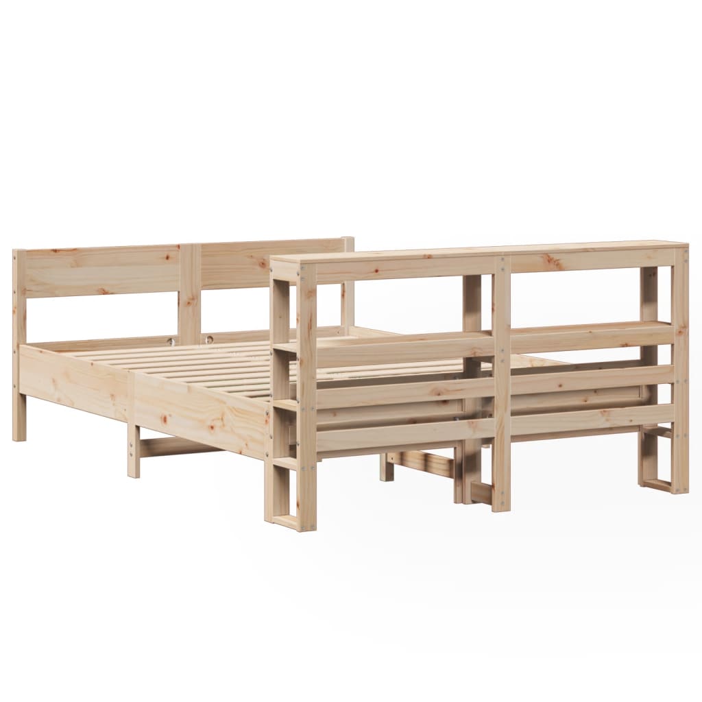 vidaXL Bed Frame without Mattress 140x200 cm Solid Wood Pine 6