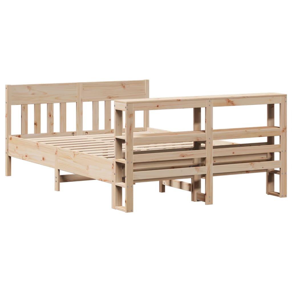 vidaXL Bed Frame without Mattress 160x200 cm Solid Wood Pine 6
