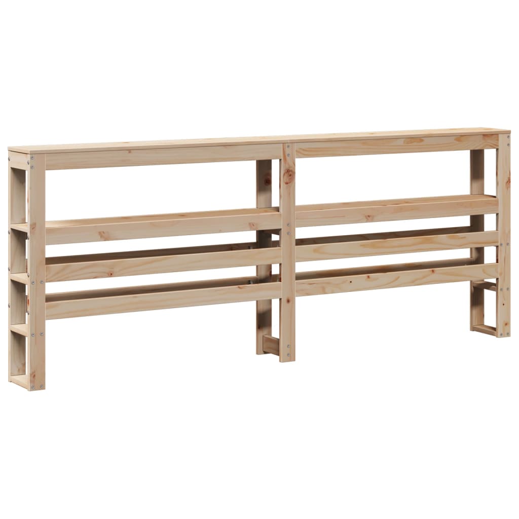 vidaXL Bed Frame with Headboard 200x200 cm Solid Wood Pine 6