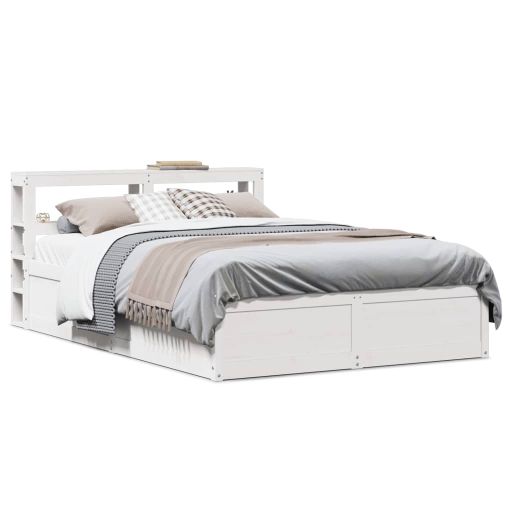 vidaXL Bed Frame with Headboard Solid Wood Pine