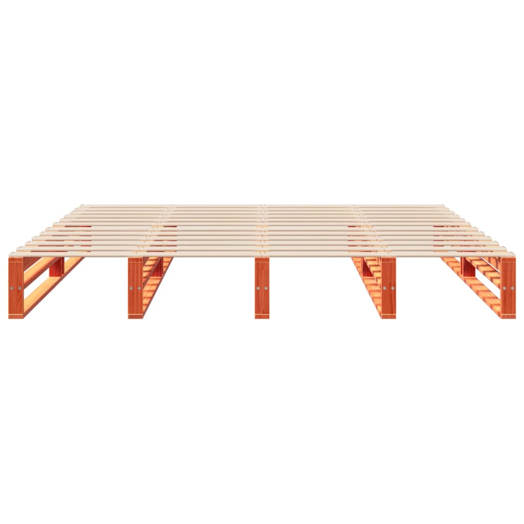 vidaXL Bed Frame without Mattress Wax Brown 180x200 cm Solid Wood Pine 6