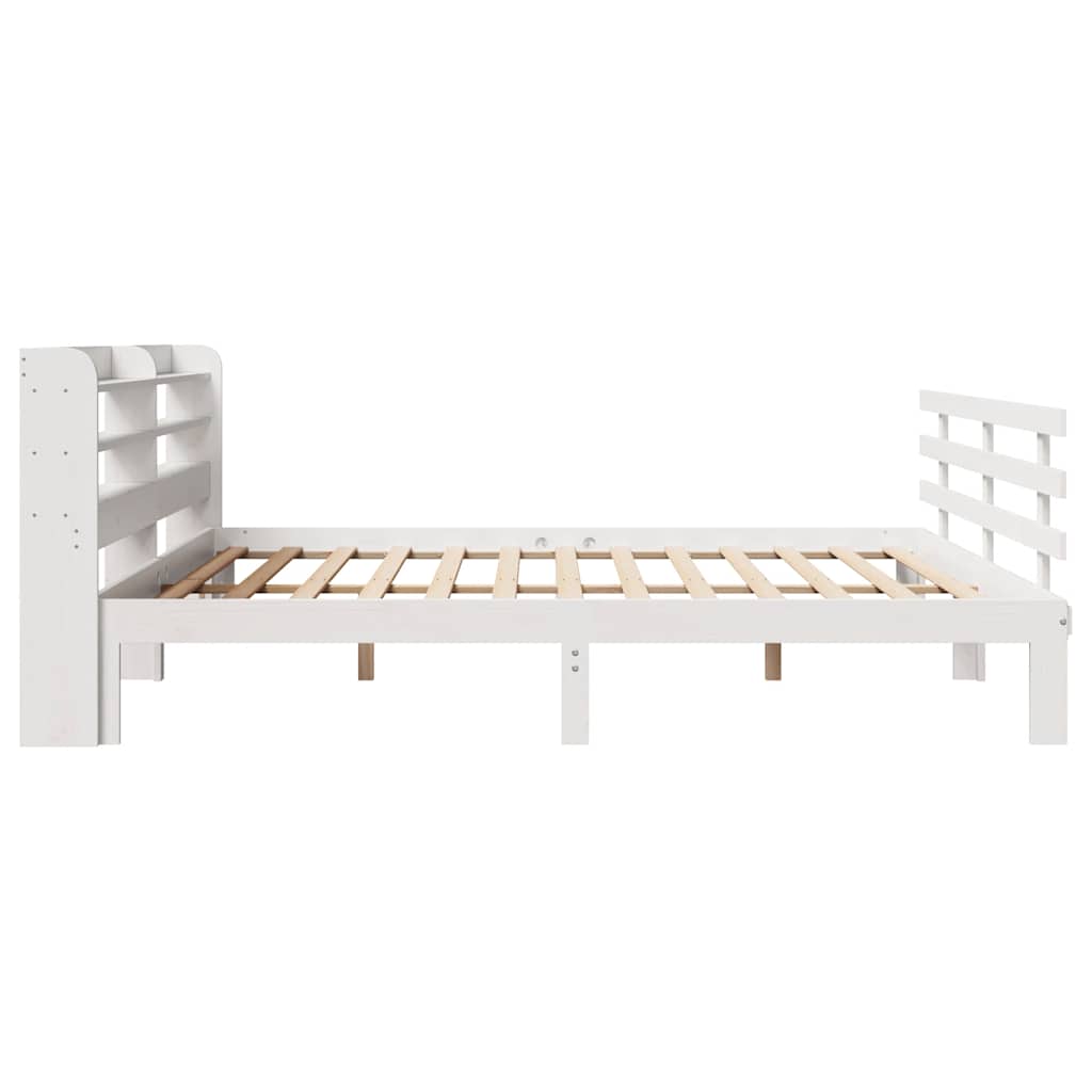 vidaXL Bed Frame with Headboard without Mattress White 200x200 cm 6