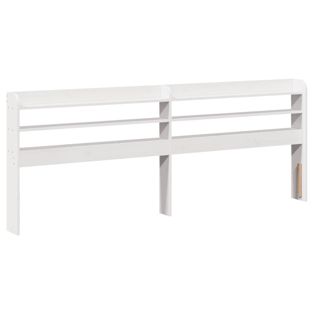 vidaXL Bed Frame with Headboard White 180x200 cm Super King Solid Wood Pine 6