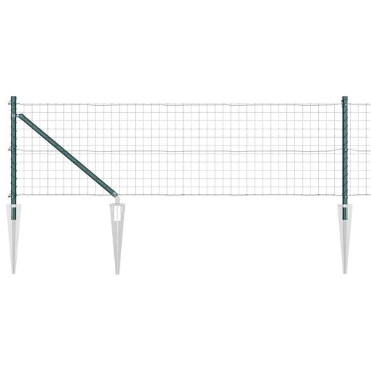 vidaXL Euro Fence with Spikes 50 x 0.6 m PVC-Coated Steel Green Mesh 2
