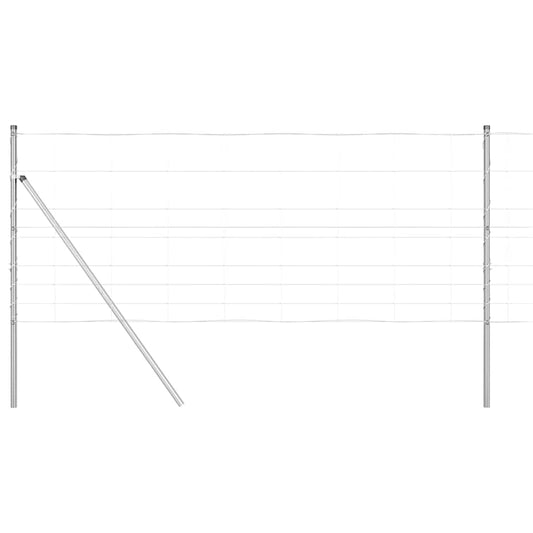 vidaXL Ground Fix Welded Wire Fence 100 x 1 m Galvanised Steel Silver 2