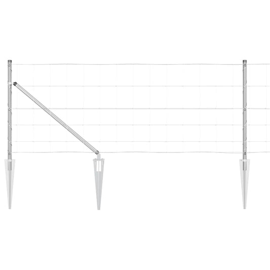 vidaXL Welded Wire Fence with Spikes 100 x 0.8 m Galvanised Steel 2