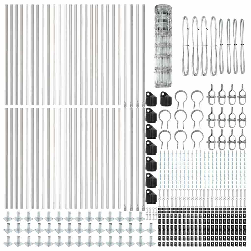 vidaXL Welded Wire Fence with Concrete Base 100 x 1 m Galvanised Steel 6