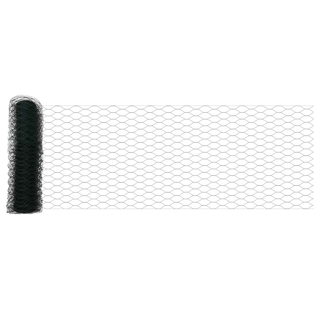 vidaXL Hexagonal Fence Ground Fix 100 x 0.8 m PVC-Coated Steel Green 6