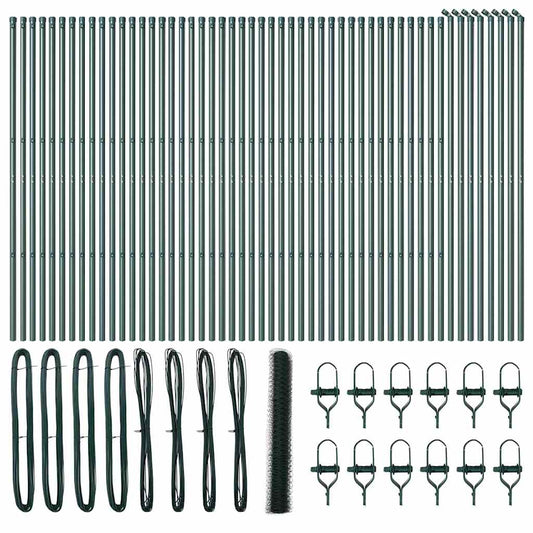 vidaXL Hexagonal Fence Ground Fix 100 x 1 m PVC-Coated Steel Green 2