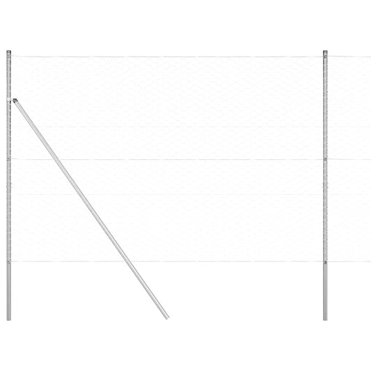 vidaXL Hexagonal Fence Ground Fix 50 x 1.5 m Galvanised Steel Silver 2