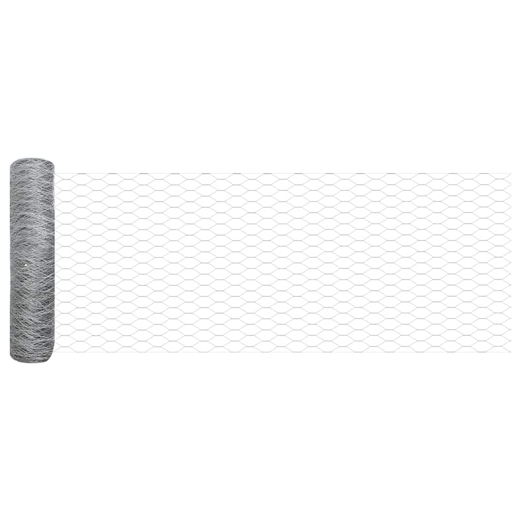 vidaXL Hexagonal Fence Ground Fix 100 x 0.8 m Galvanised Steel Silver 6