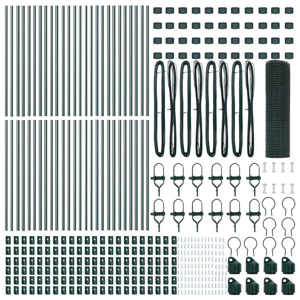 vidaXL Welded Wire Fence Ground Fix 100 x 0.8 m PVC-Coated Steel Green 6