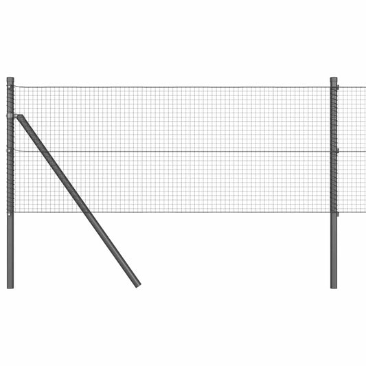 vidaXL Welded Wire Fence Ground Fix 100 x 0.8 m PVC-Coated Steel Grey 2