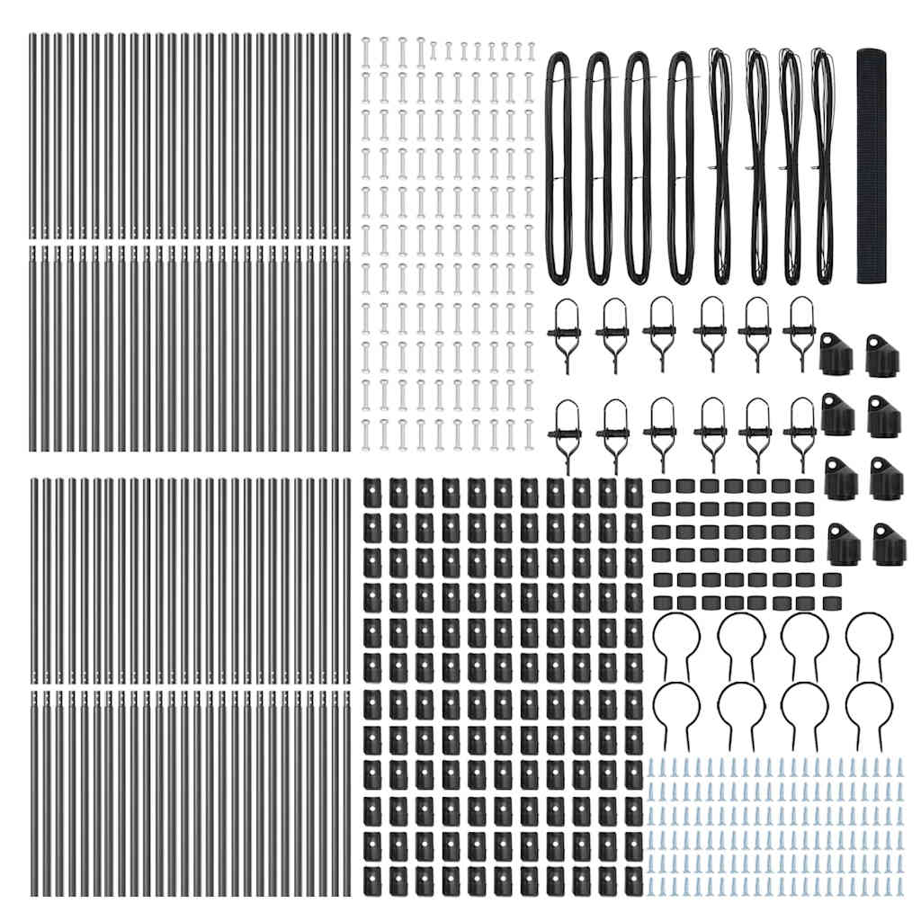 vidaXL Welded Wire Fence Ground Fix 100 x 1 m PVC-Coated Steel Grey 6