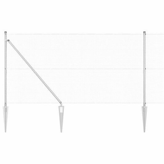 vidaXL Welded Wire Fence with Spikes 50 x 1.2 m Galvanised Steel Mesh 2