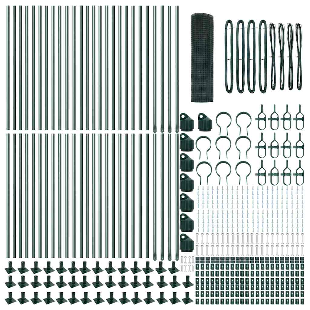 vidaXL Welded Wire Fence with Concrete Base 100 x 0.4 m Green Mesh 6