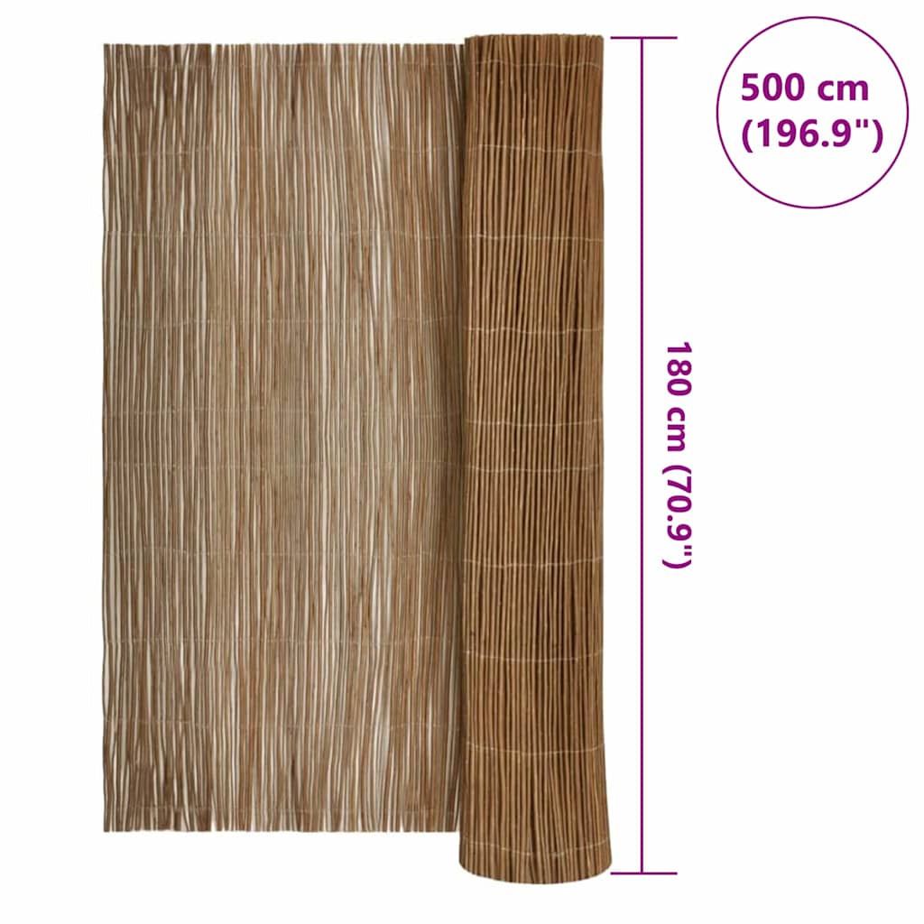 vidaXL Willow Fence 180 x 500 cm Willow Natural 6