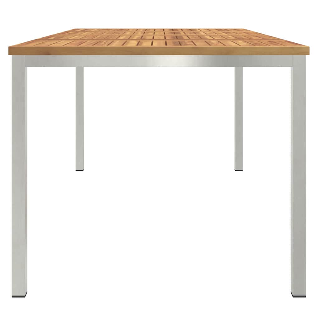 vidaXL Dining Table 180x90x75 cm Solid Acacia Wood and Stainless Steel 6