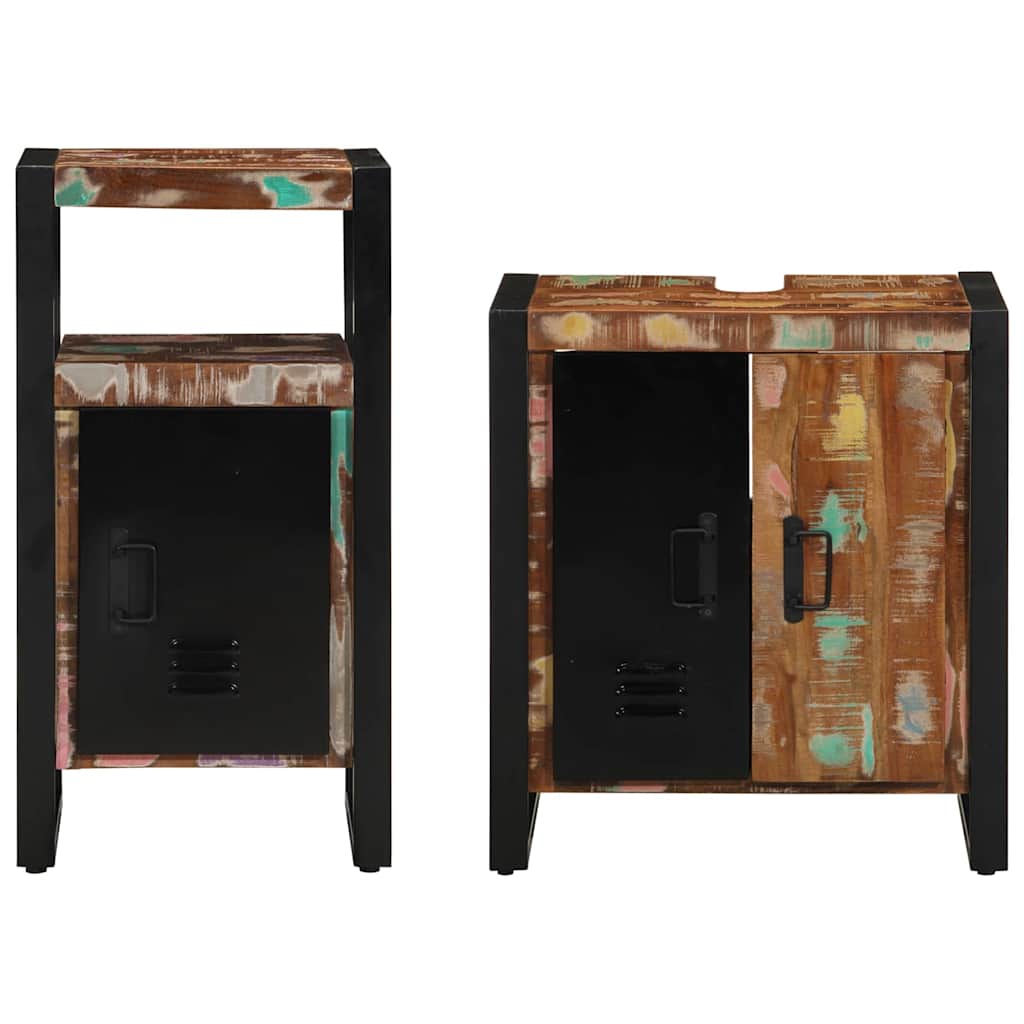 vidaXL Bathroom Furniture Set 2 pcs Multicolour and Black 6