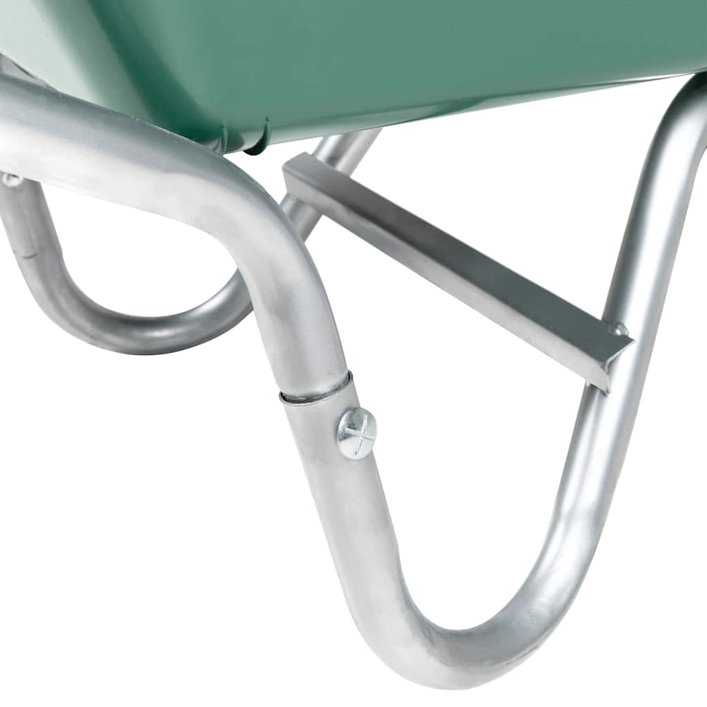 vidaXL Wheelbarrow Green 90 L 150 kg Galvanised Steel and Plastic 6