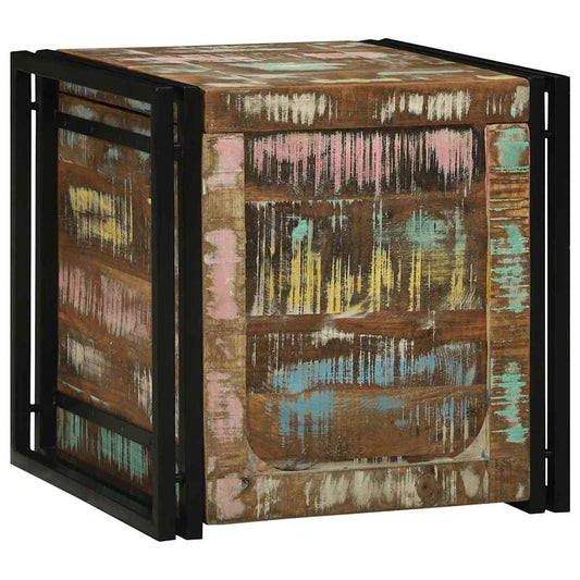Storage Box Brown and Black Depth 50 cm 50 cm Reclaimed wood