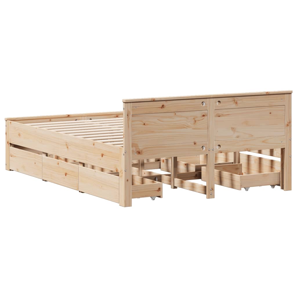 vidaXL Bed Frame without Mattress with Headboard 150x200 cm 6
