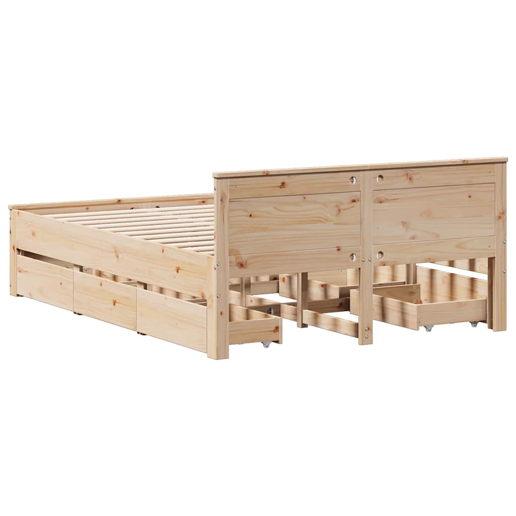 vidaXL Bed Frame without Mattress with Headboard 140x190 cm 6