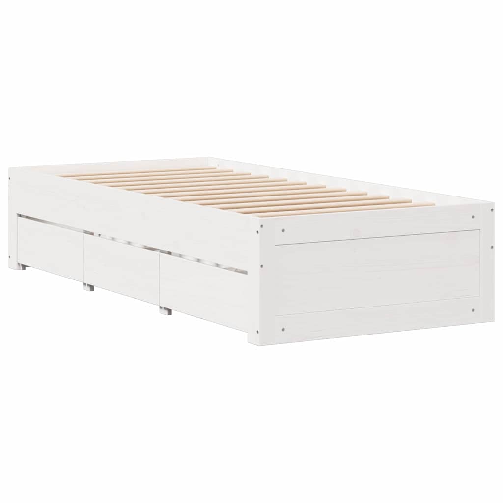 vidaXL Bookcase Bed without Mattress White 90x200 cm Solid Wood Pine 6