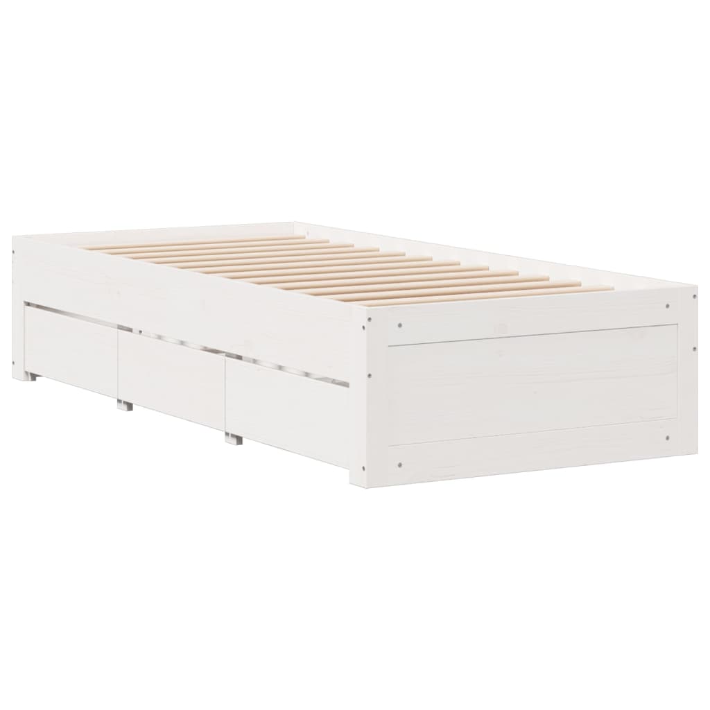 vidaXL Bookcase Bed without Mattress White 75x190 cm Solid Wood Pine 6