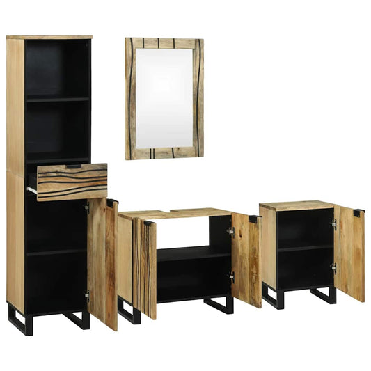 vidaXL Bathroom Furniture Set 4 pcs Brown Engineered Wood 2