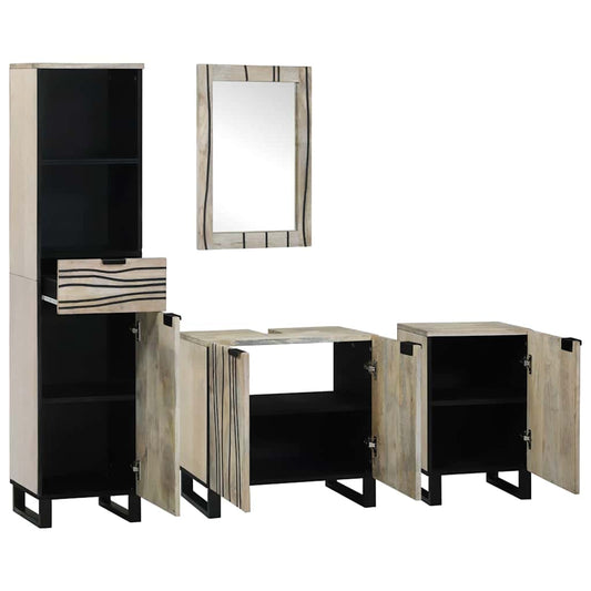 vidaXL Bathroom Furniture Set 4 pcs Walnut Brown Engineered Wood 2