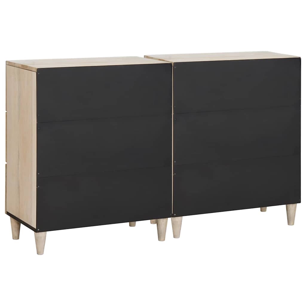 vidaXL Sideboard 2 pcs 120 x 33.5 x 75 cm Solid mango wood White 6