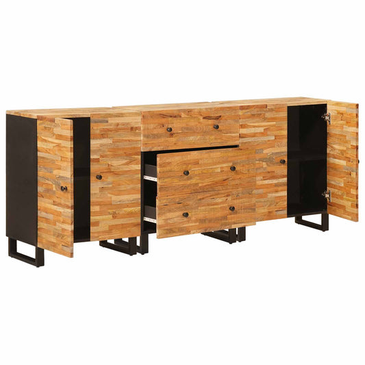 vidaXL Sideboard 3 pcs 60 x 33 x 75 cm Solid Mango Wood Brown 2
