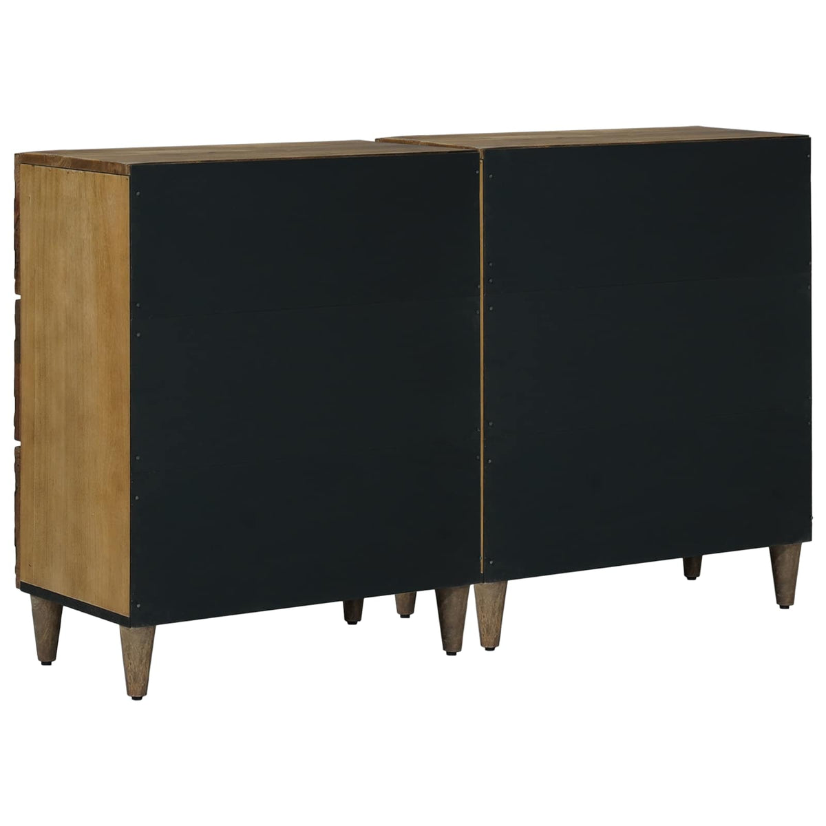 vidaXL Sideboard 2 pcs 60 x 33.5 x 75 cm Solid Mango Wood Brown 6