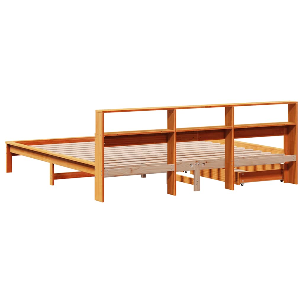 vidaXL Bookcase Bed without Mattress Wax Brown 180x200 cm 6