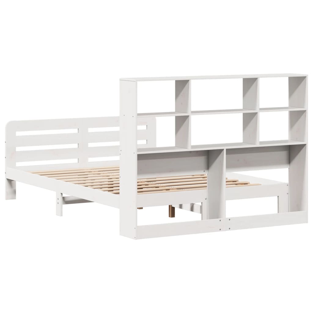 vidaXL Bed Frame without Mattress White 160x200 cm Solid Wood Pine 6