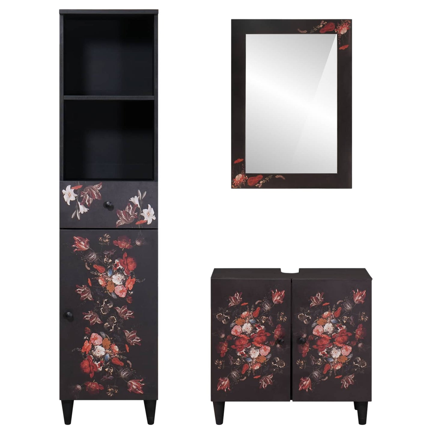 vidaXL Bathroom Cabinet Set 3 pcs Solid Mango Wood 6