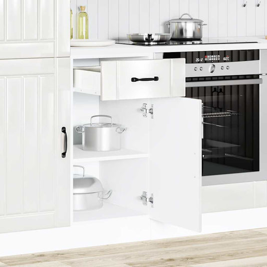 Kitchen Base Cabinet "Lucca" Engineered Wood High Gloss White 1x bottom cabinet (1 door 1 drawer) 40 cm wide 81.5 cm high