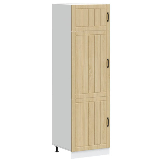 Kitchen Base Cabinet "Lucca" Engineered Wood Sonoma oak 1x bottom cabinet (1 door 1 drawer) 30 cm wide 81.5 cm high–1x wall cabinet (1 door) 30 cm wide 100 cm high 1x cupboard 60 cm wide 207 cm high