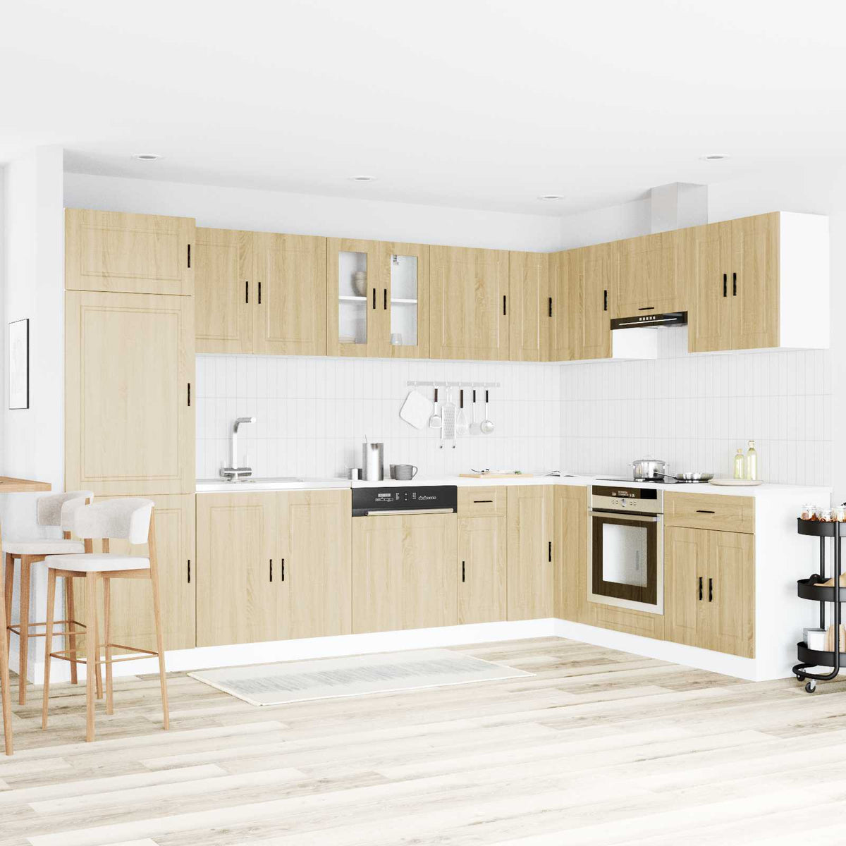 vidaXL Sink Base Cabinet Porto 2 pcs Brown 80 x 46 x 81.5 cm
