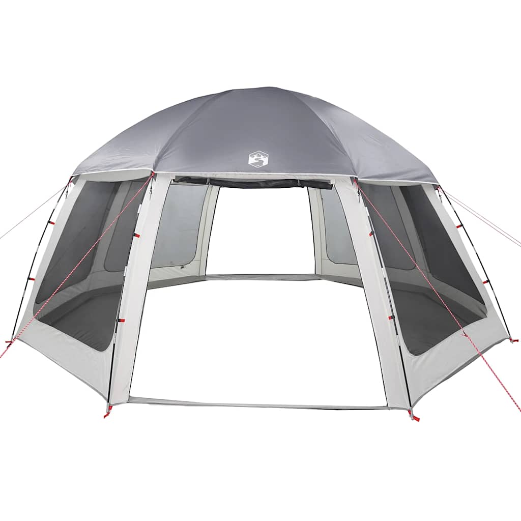 vidaXL Pool Tent with Removable Fly & Mesh Walls Grey 510x510 cm 6