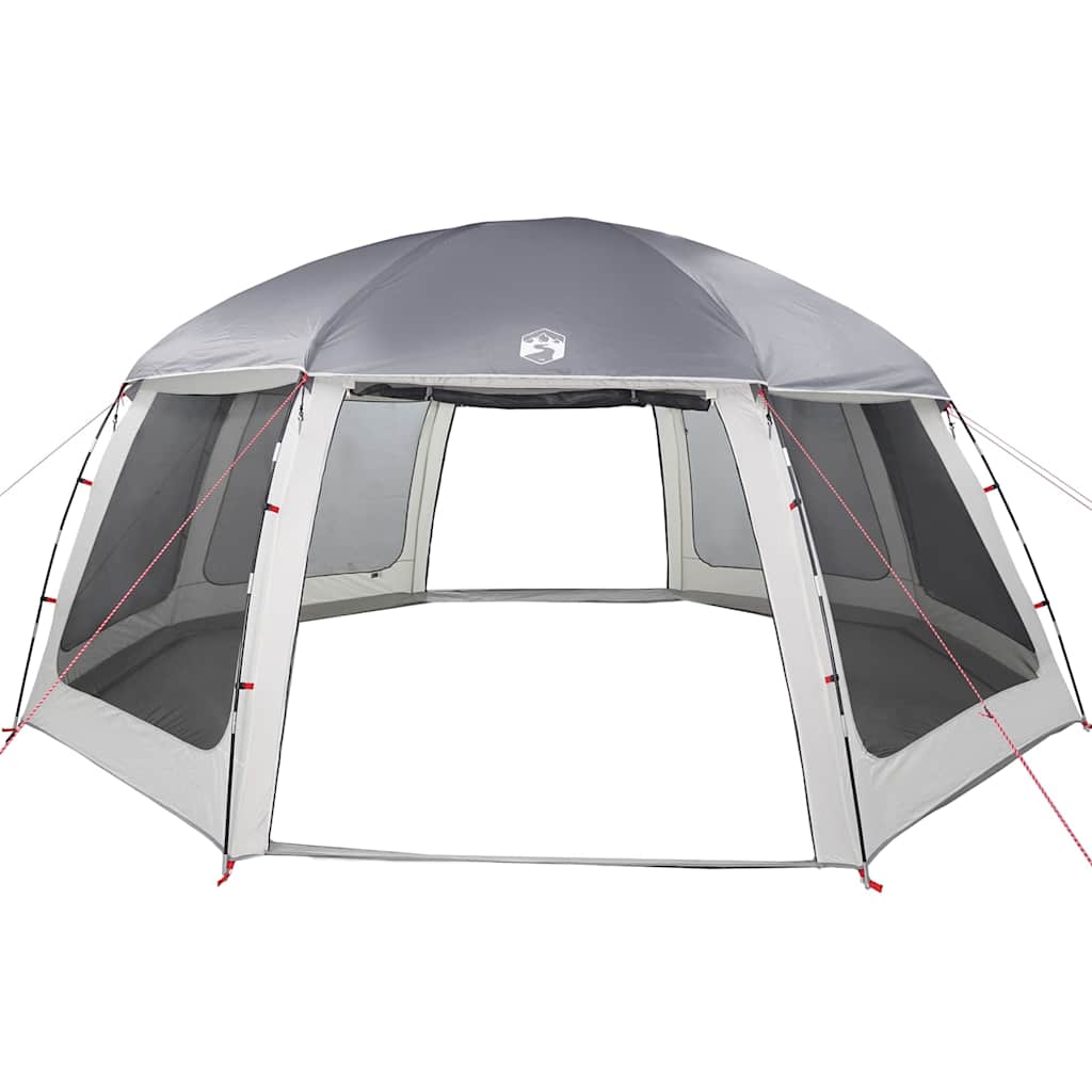 vidaXL Pool Tent with Removable Fly & Mesh Walls Grey 612x612 cm 6