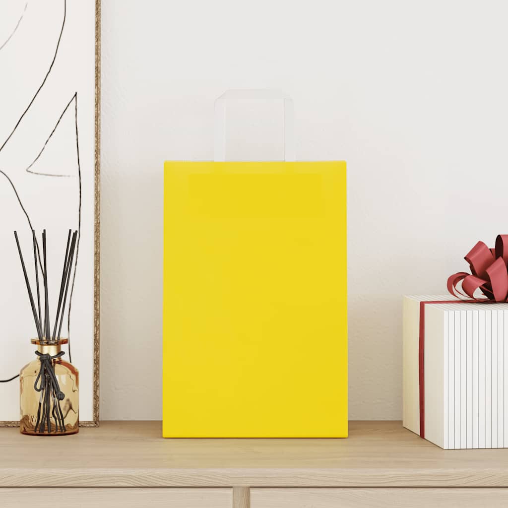 Paper Bags with Handles 250 pcs Depth 11 cm Yellow 31 cm