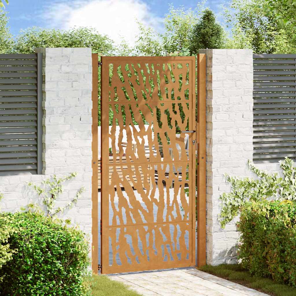 vidaXL Garden Gate Weathering Steel Weathering steel/brown 100 x 175 cm