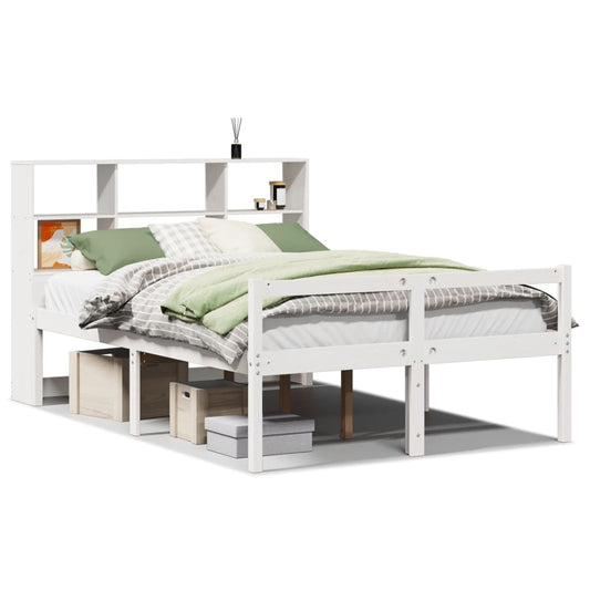 vidaXL Bookcase Bed without Mattress White 160x200 cm Solid Wood Pine 2