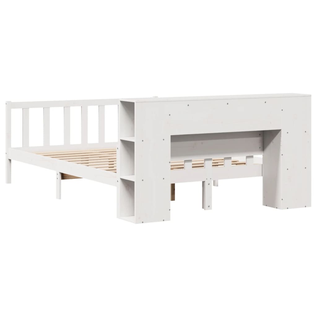 vidaXL Bookcase Bed without Mattress White 160x200 cm Solid Wood Pine 6