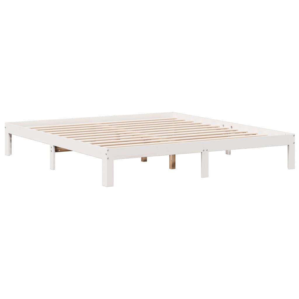 vidaXL Bookcase Bed without Mattress White 180x200cm Solid Wood Pine 6